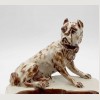 Антикварная пепельница со скульптурой собаки породы Кане-корсо. Фаянс.