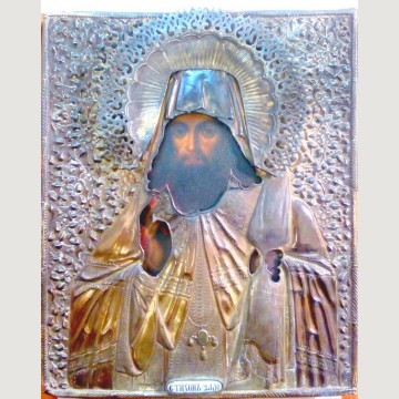 Икона в серебряном окладе. Тихон Задонский. 1862 г. Нет в наличии. 